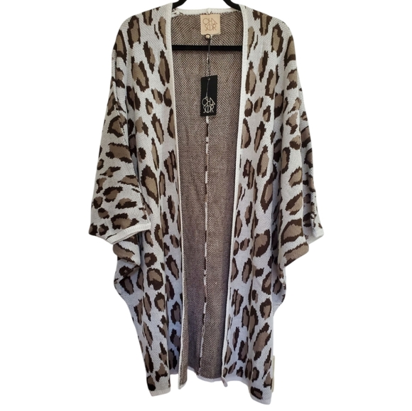 Chaser Sweaters - REVOLVE Chaser NWT Animal Print Long Cardigan Size M - L Doleman Sleeve